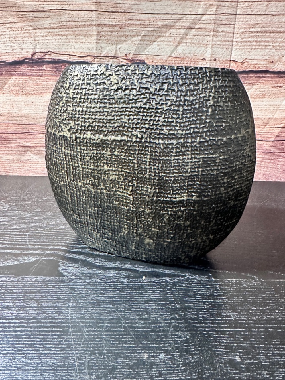 Egan Vase Crate and Barrel Rustic Modernist Slim Oval Brass Finish Aluminum Vase